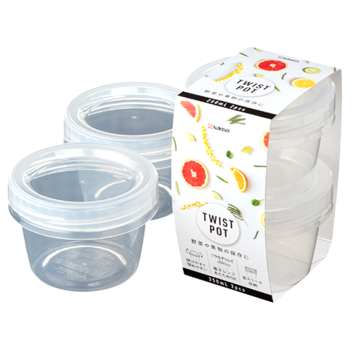 Pot twist transparent 250ml 2P