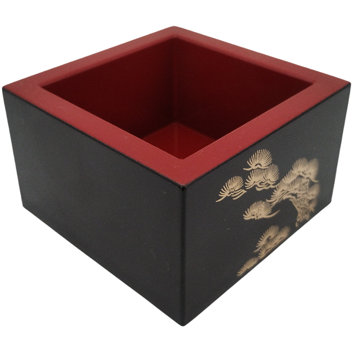岡永  -  日本名門酒会　塗升　８勺  (8 x 4.9 cm)