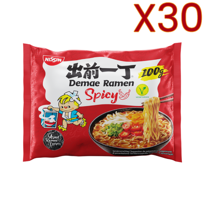 Nissin - Nouilles Ramen Demae Spicy 100g/500ml X30 BUNDLE