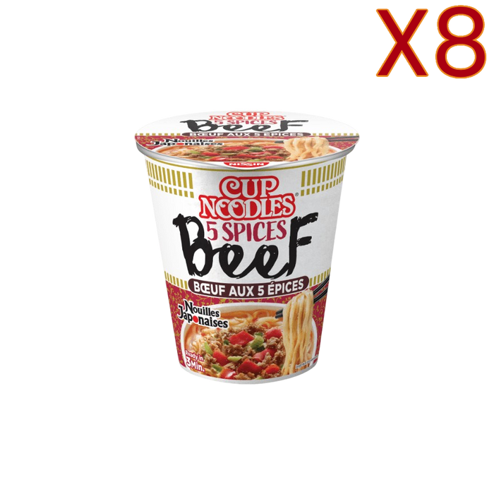 Nissin - Nouilles Ramen bœuf aux 5 épices 64g X8 BUNDLE