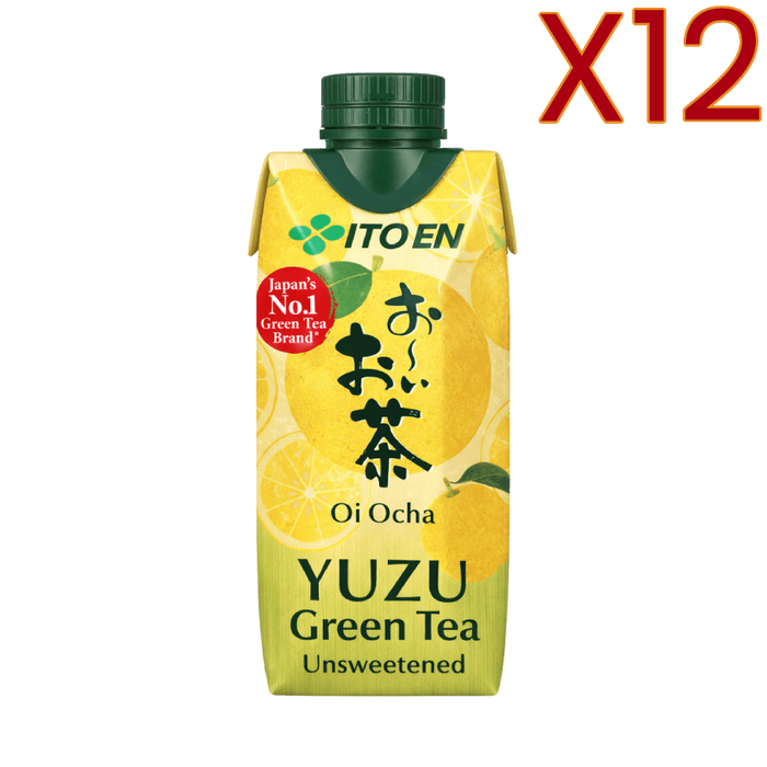 Ito En - Oi Ocha Matcha Yuzu Green Tea Unsweetened in Brick Carton 330ml X 12 BUNDLE