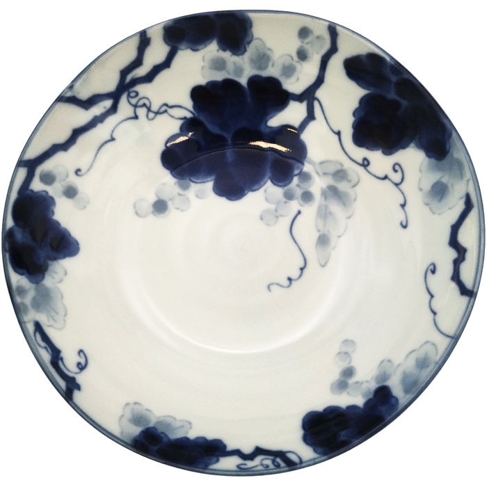 Bol en porcelaine Vigne fleurie Bleue 17x5cm