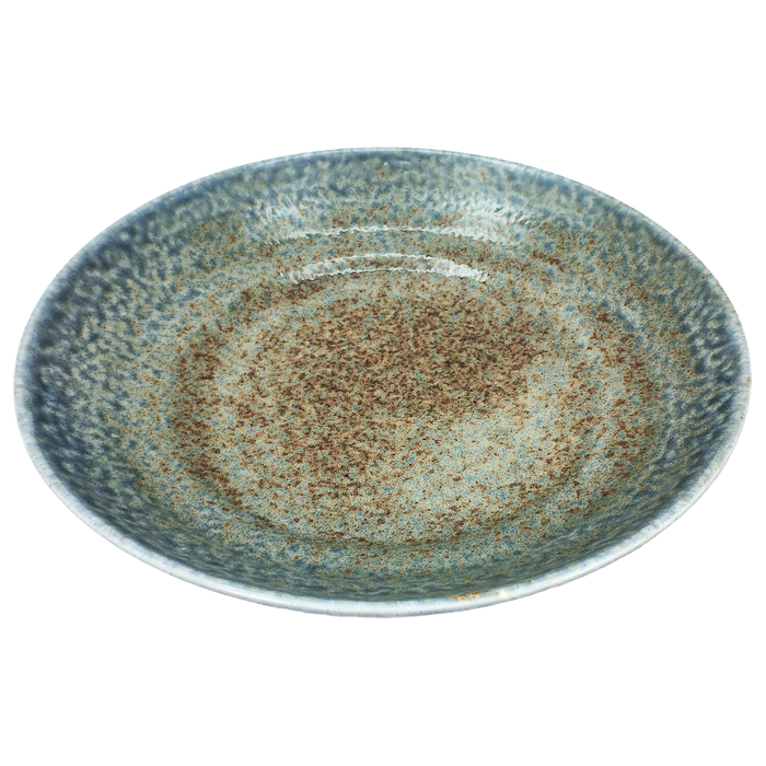 Plat en porcelaine Dégradé vert rouille 22.7 x 5.2 cm