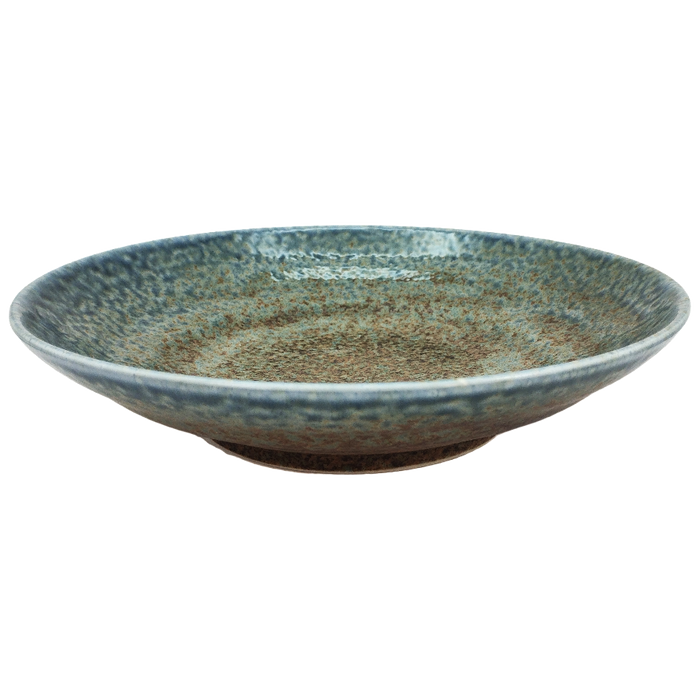 Plat en porcelaine Dégradé vert rouille 22.7 x 5.2 cm