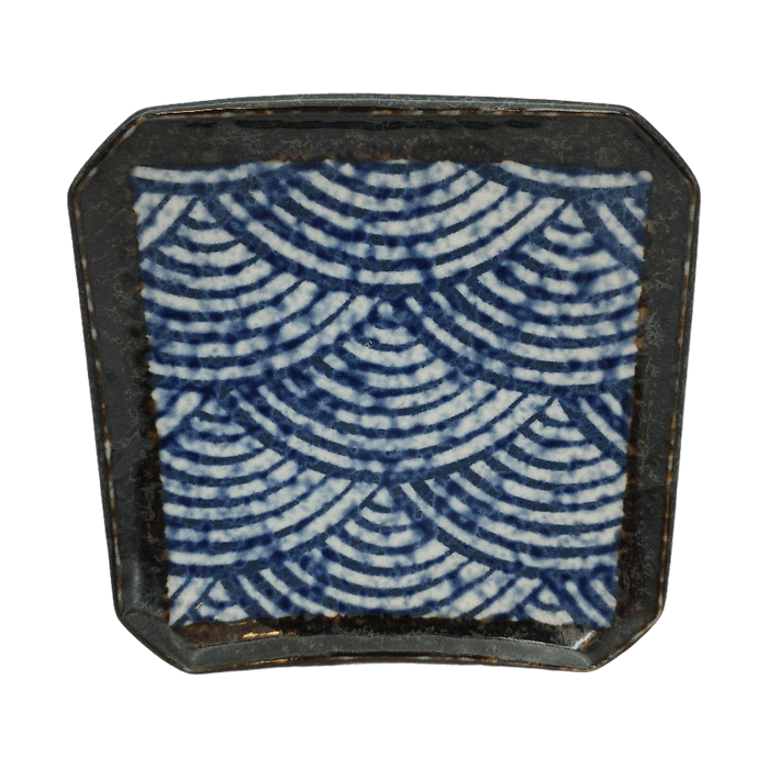 Plat carré en porcelaine Seikaku Bleu 11,4 cm