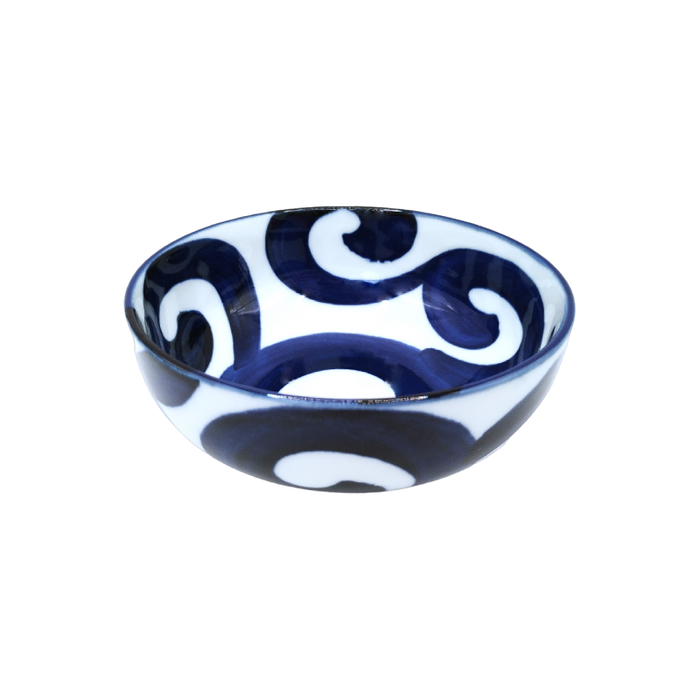 Bol en porcelaine aux contours de pinceau vague 16.5 cm x 7 cm