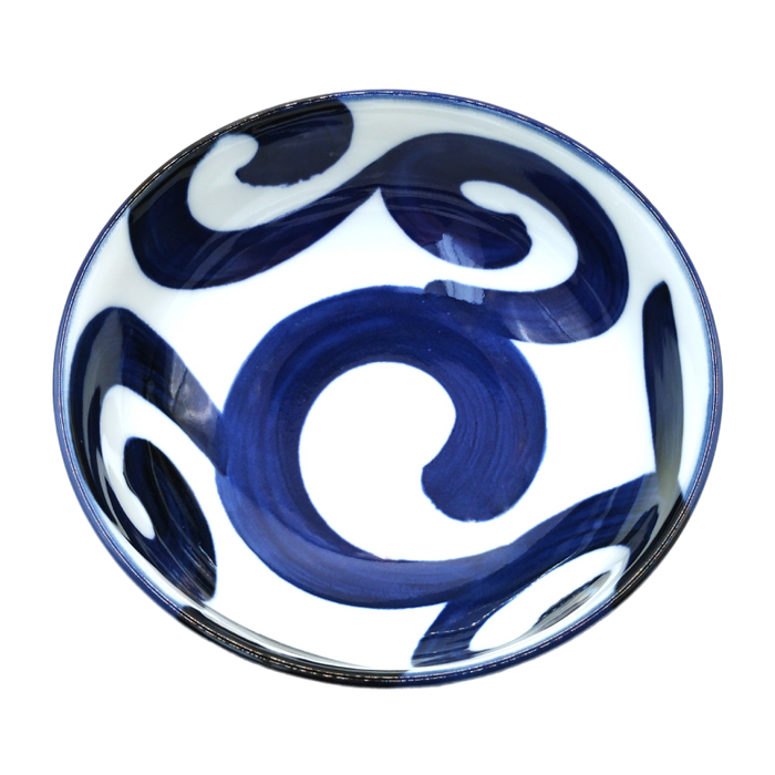 Bol en porcelaine aux contours de pinceau vague 16.5 cm x 7 cm