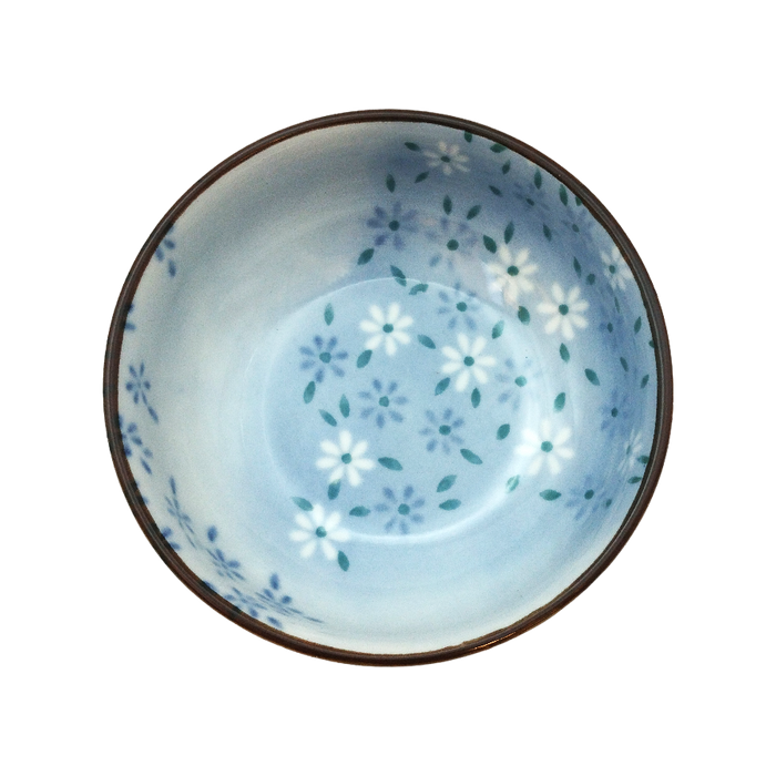 Petit bol en porcelaine Fleur Bleue Verte 10.7 x 4.5 cm