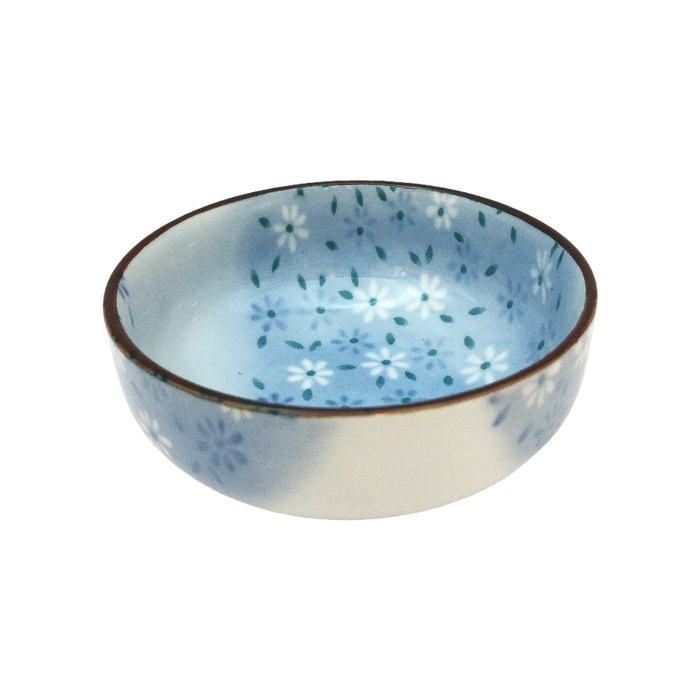 Petit bol en porcelaine Fleur Bleue Verte 10.7 x 4.5 cm