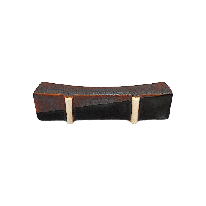 Repose-baguette en porcelaine avec finition tenmoku 6×1.5×1cm